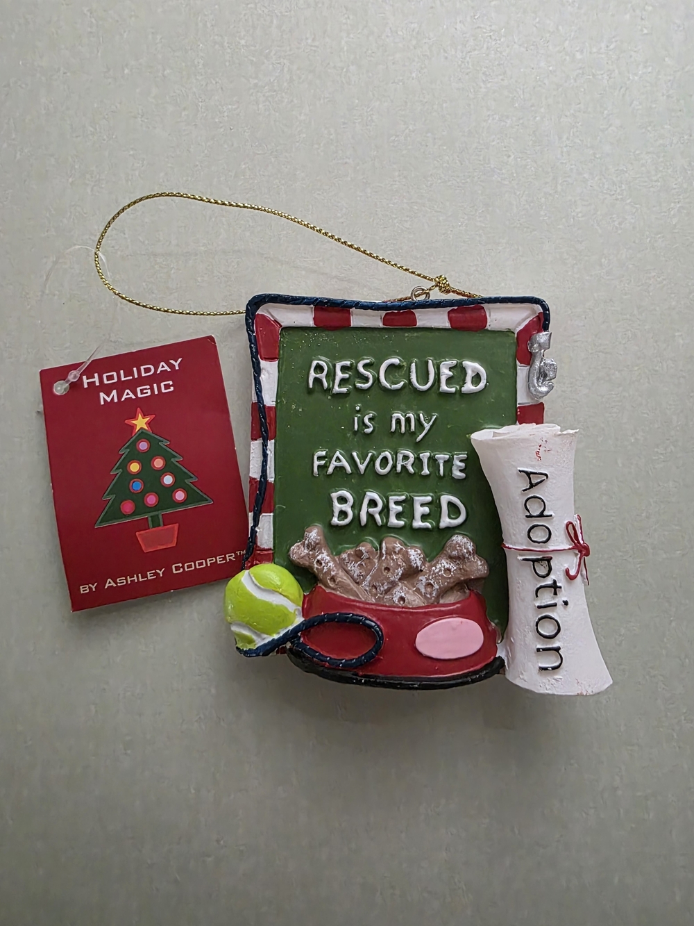 'Rescued Is My Favorite Breed'  Christmas Ornament